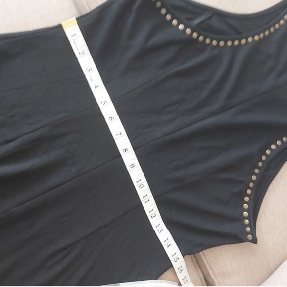 Sparkle & Fade dress black tank bodycon midi studded sleeveless - Picture 12 of 14